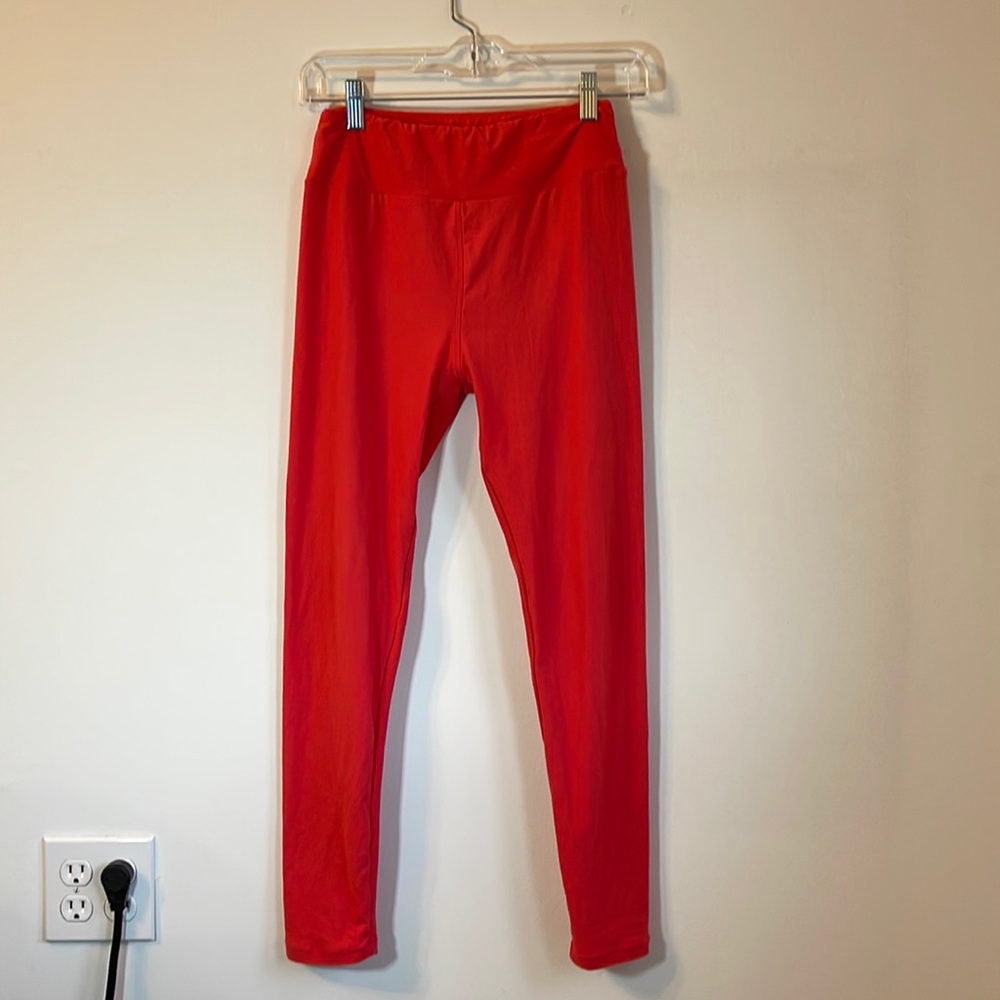 Lularoe one size bright pinkish red leggings